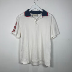 Gucci White Stripe Polo Shirt Size XXL