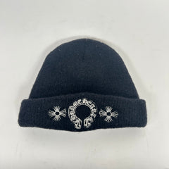 Chrome Hearts Black Scroll Logo Beanie