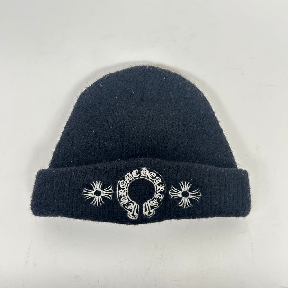 Chrome Hearts Black Scroll Logo Beanie