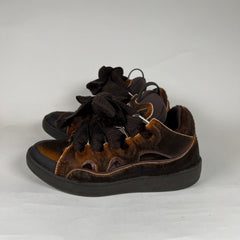 Lanvin Brown Ponyhair Curb Sneakers Sz 41