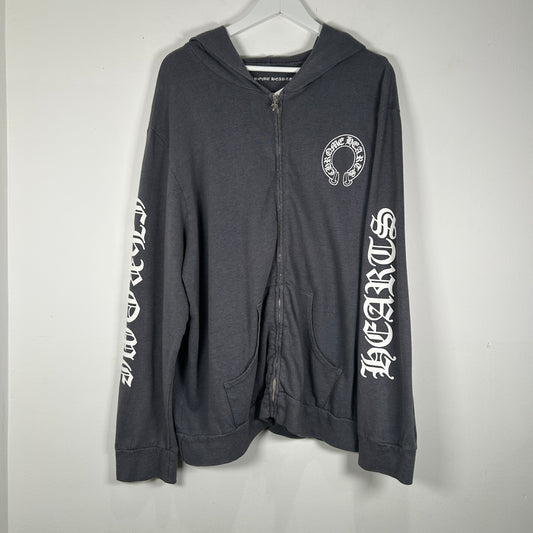 Chrome Hearts Gray Zip Up Hoodie Size XXL