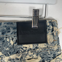 Acne Studios Distressed Monogram Denim Shorts