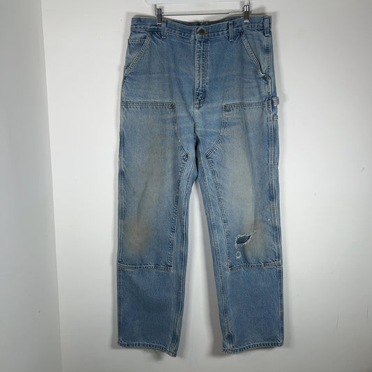 Carhartt Vintage Distressed Denim Double Knee Carpenter Jeans