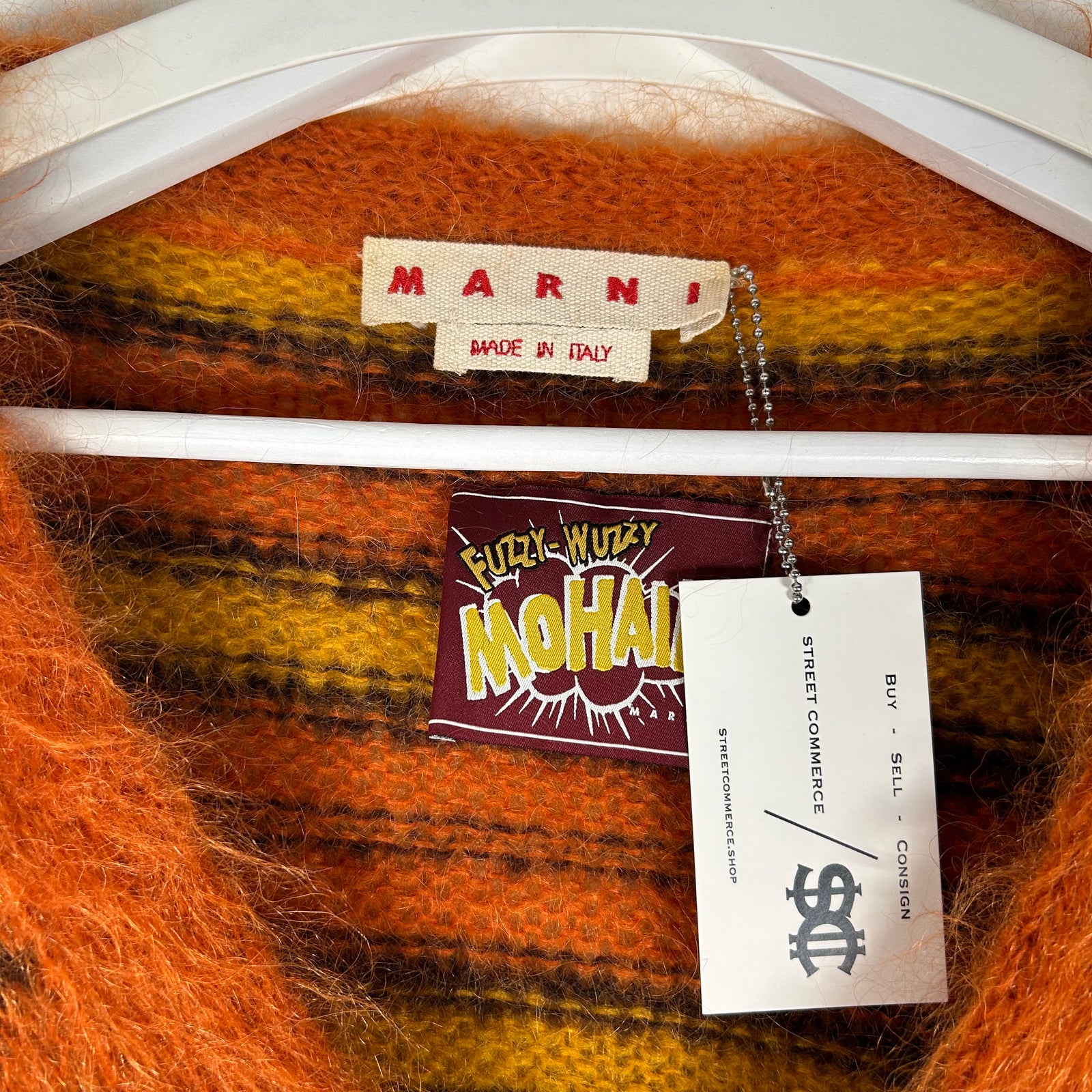 Marni Fuzzy Wuzzy Orange Cardigan Size 52