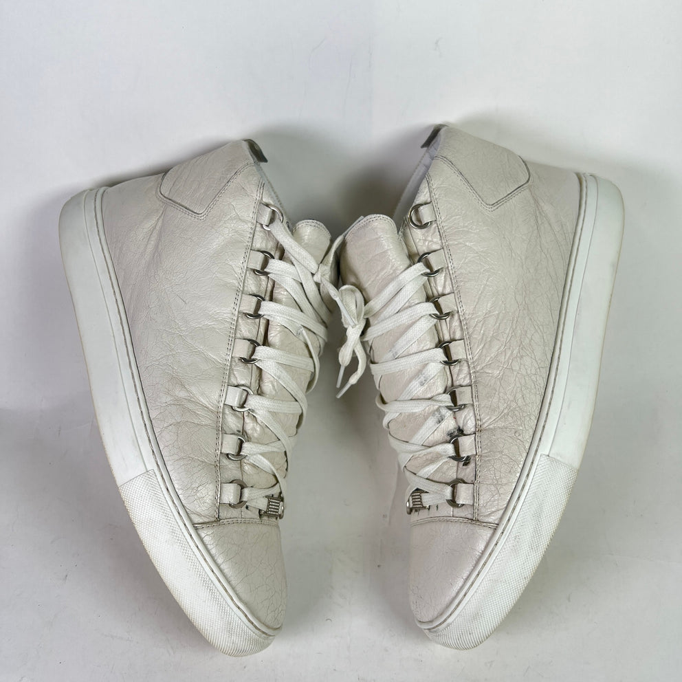 Balenciaga Cracked Leather Arena Sneakers