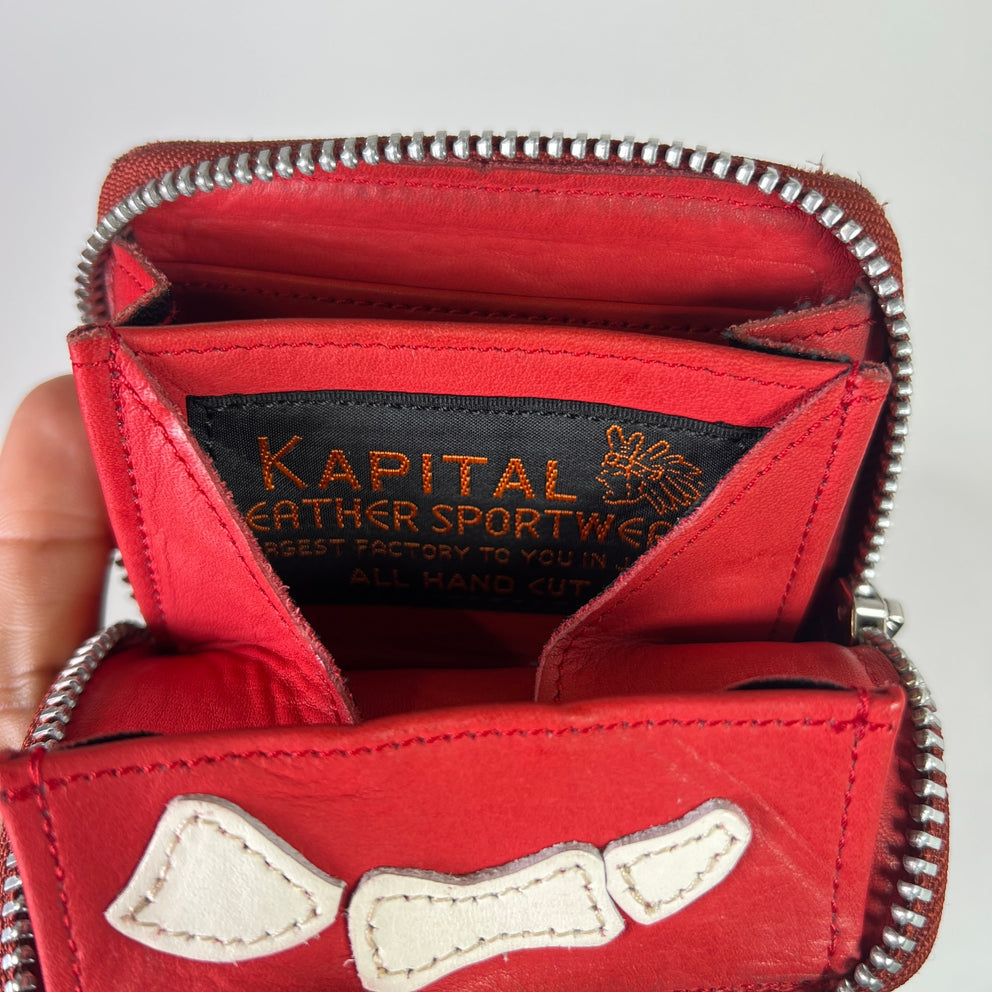 Kapital Red Leather Bone Wallet