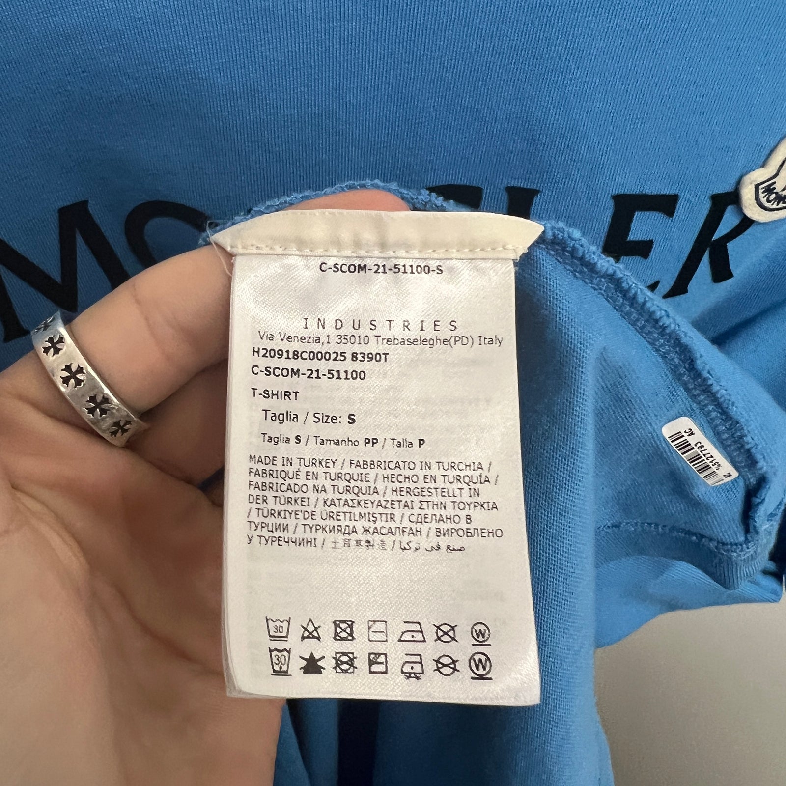 Moncler Light Blue Logo Tee