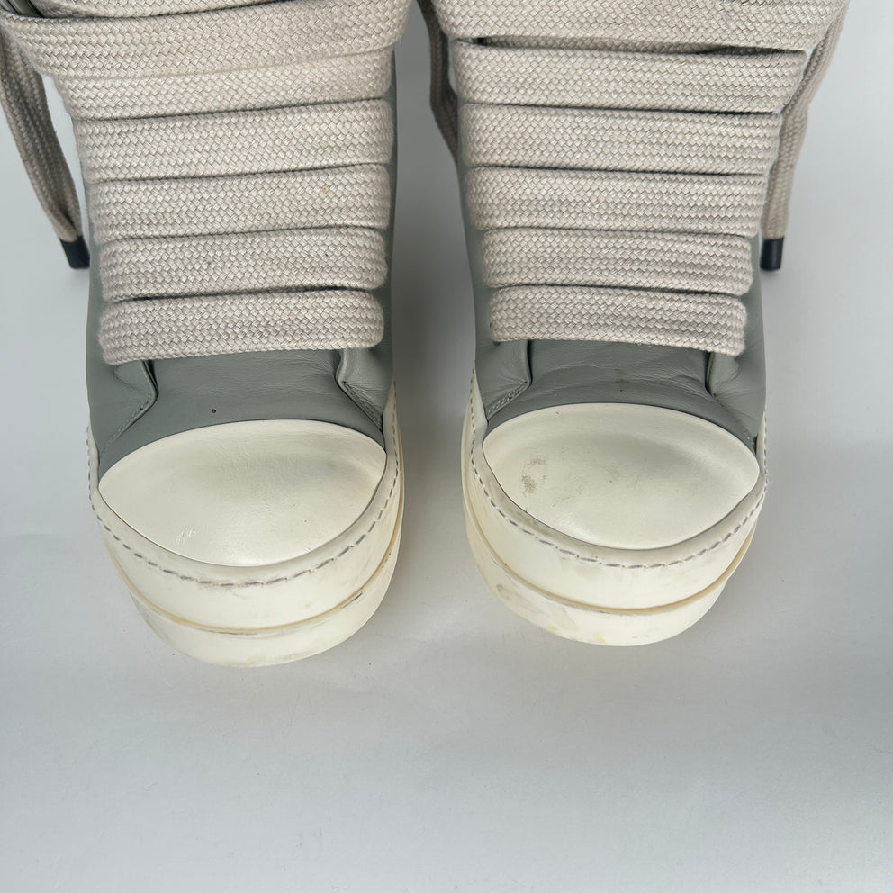 Rick Owens Light Gray Padded Jumbo-Lace Ramone Size 45