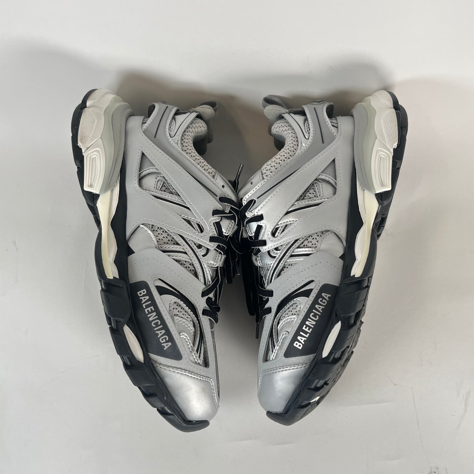 Balenciaga Metallic Grey Tracks Size 40