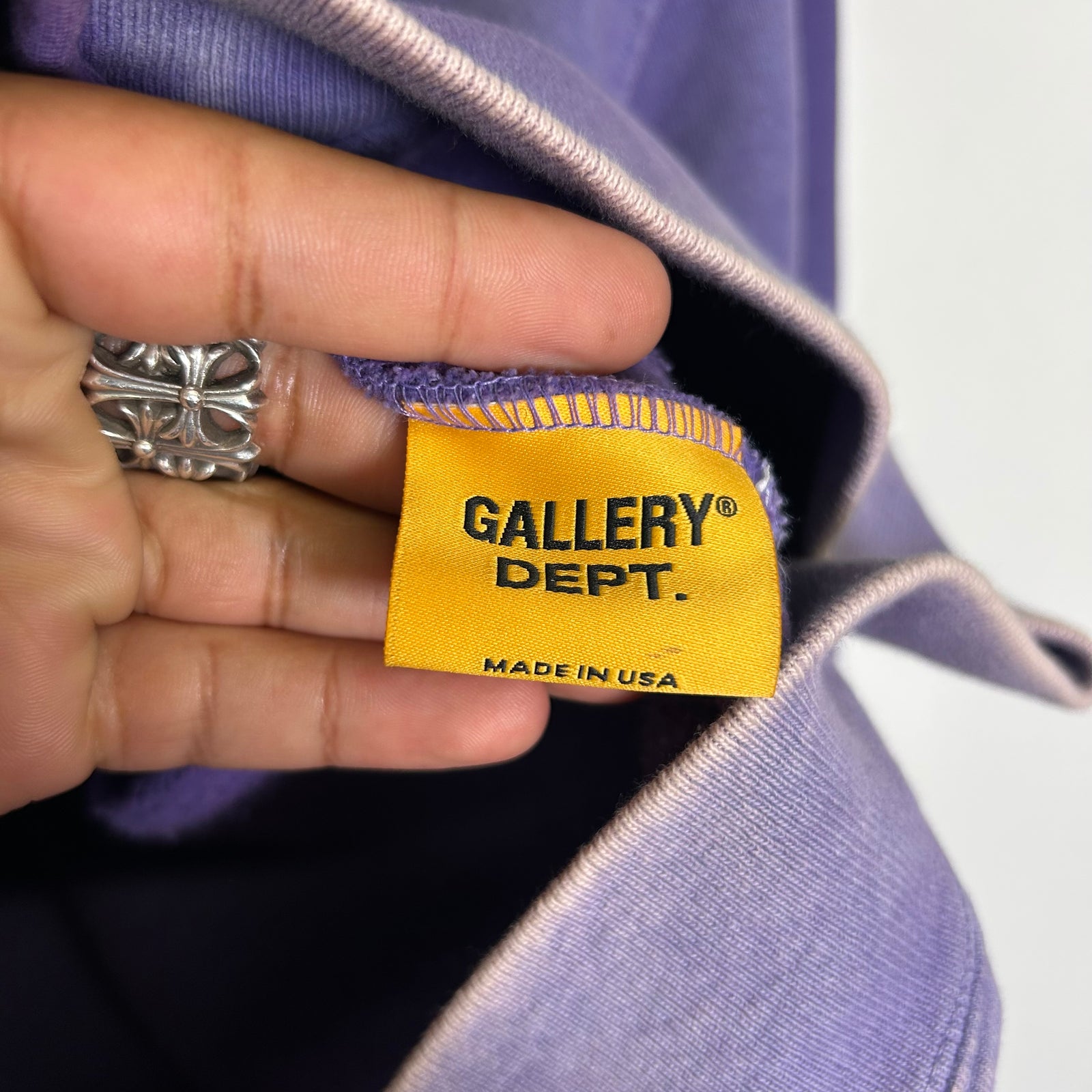 Gallery Dept Purple Sun Faded French Logo Zip-Up Hoodie Size M