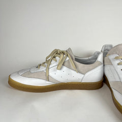 MM6 White Calf-Leather Low Top Sneakers Size 45