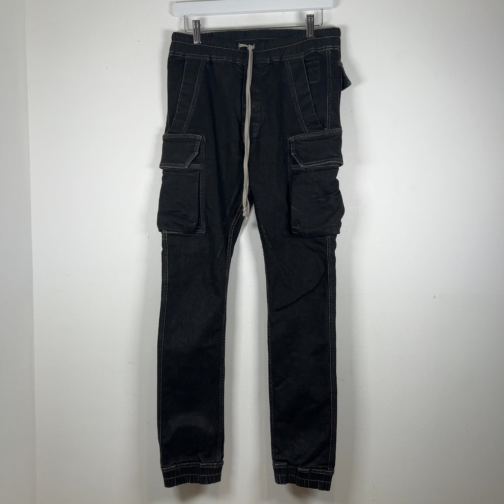 Rick Owens DRKSHDW Waxed Denim 'Mastadon' Cargo Pants
