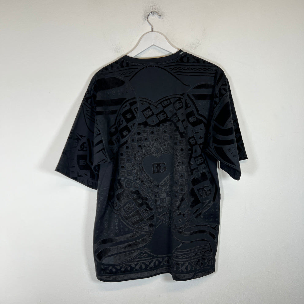 Dolce & Gabbana Black Runway All Over Print T-shirt Size L