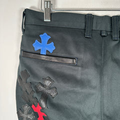 Chrome Hearts Black 'Spiderman' Cross Patch Jeans Size 31
