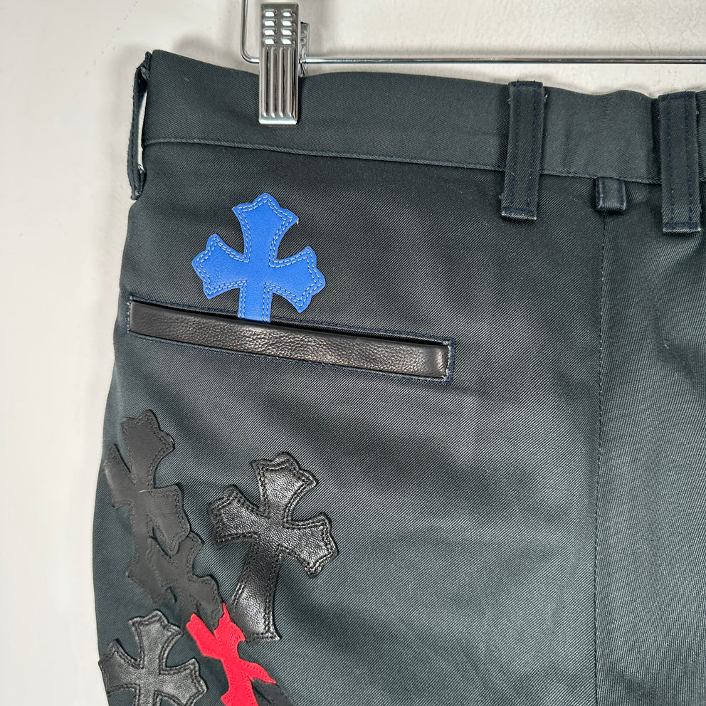 Chrome Hearts Black 'Spiderman' Cross Patch Jeans Size 31