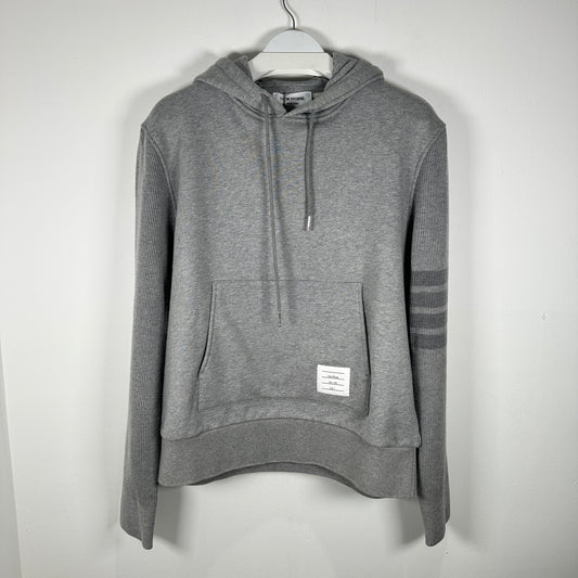 Thom Browne Grey 4 Bar Hoodie Size 3