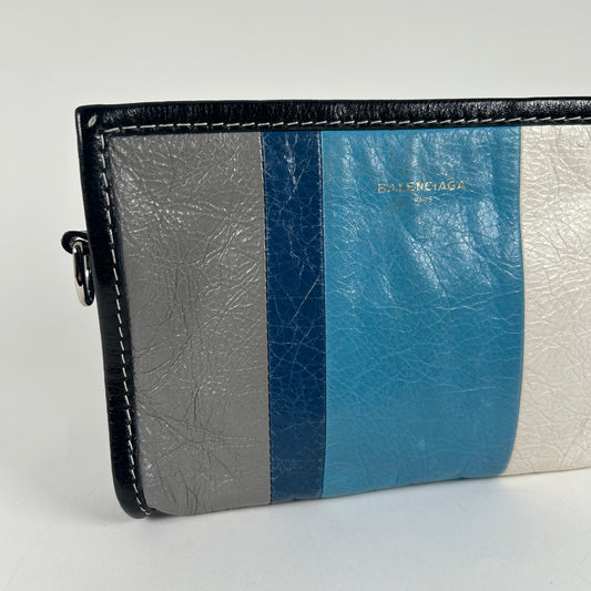 Balenciaga Bazar Striped Leather Crossbody