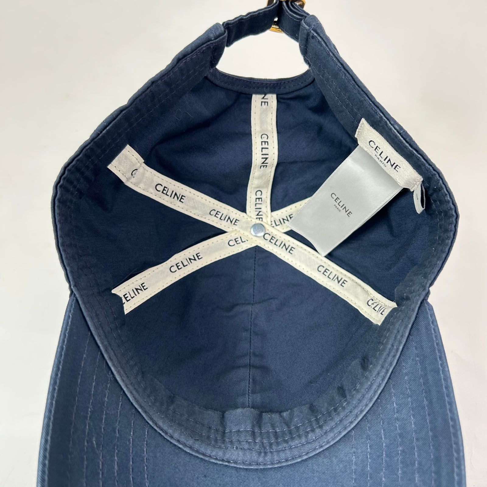Celine Navy Initial Baseball Cap