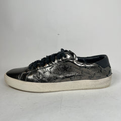 Saint Laurent Metallic Black SL/06 Stars Low Top Sneaker Size 42