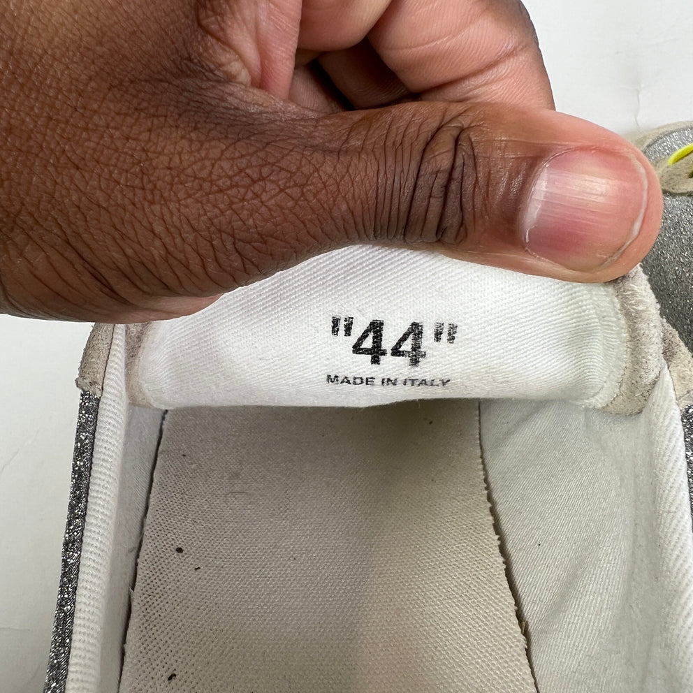 Off-White Silver Glitter Arrow 2.0 Low-Top Sneaker Size 44