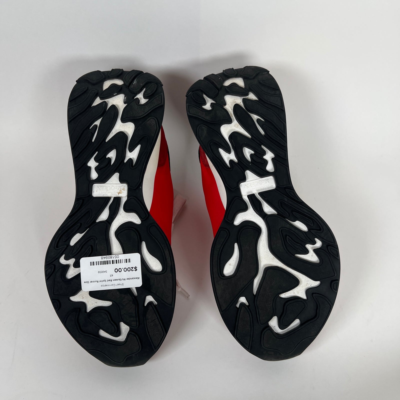 Alexander McQueen Red Sprint Runner Size 43