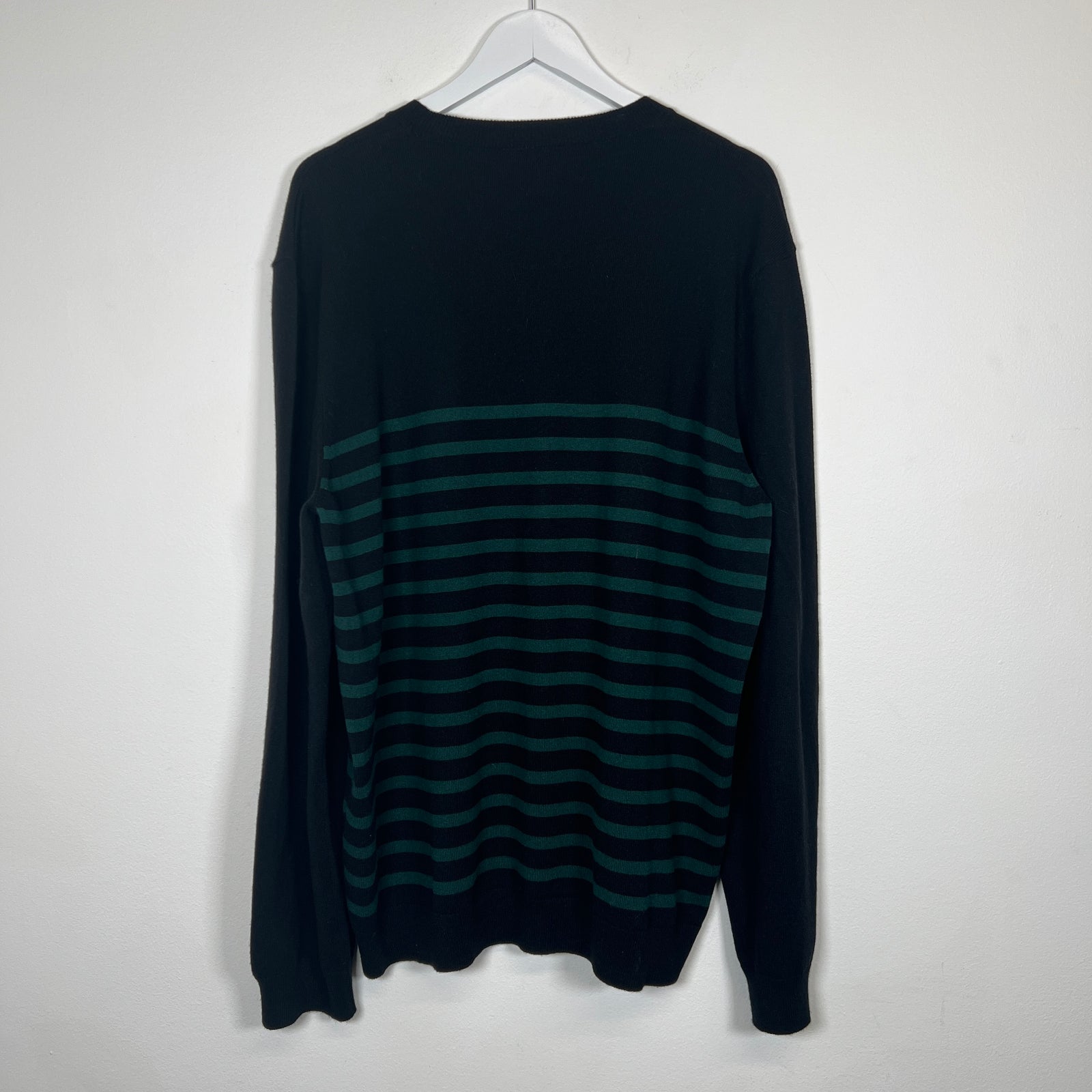 APC Black/Green Striped Knit Sweater