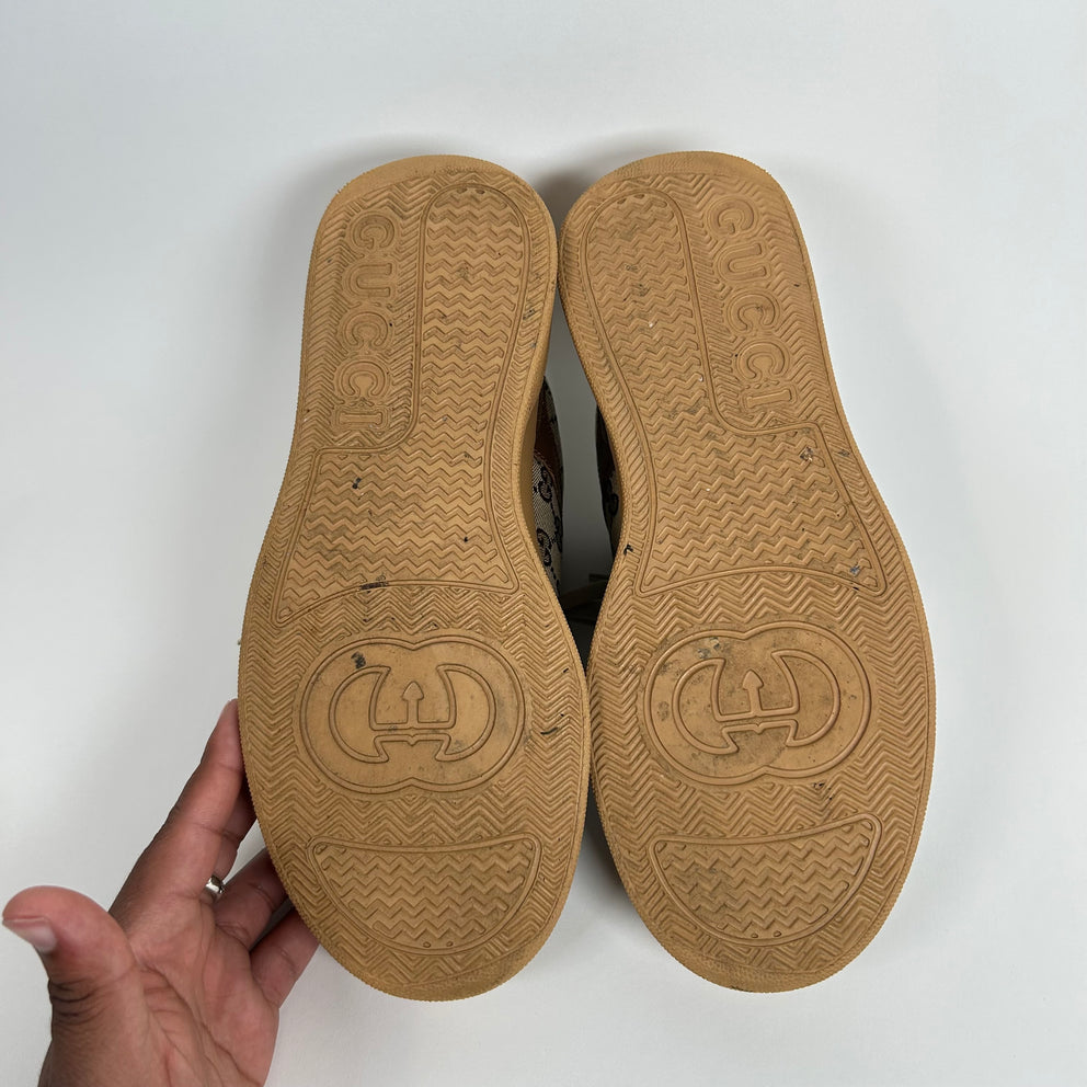 Gucci Brown Leather GG Chunky Sneakers Size 9.5