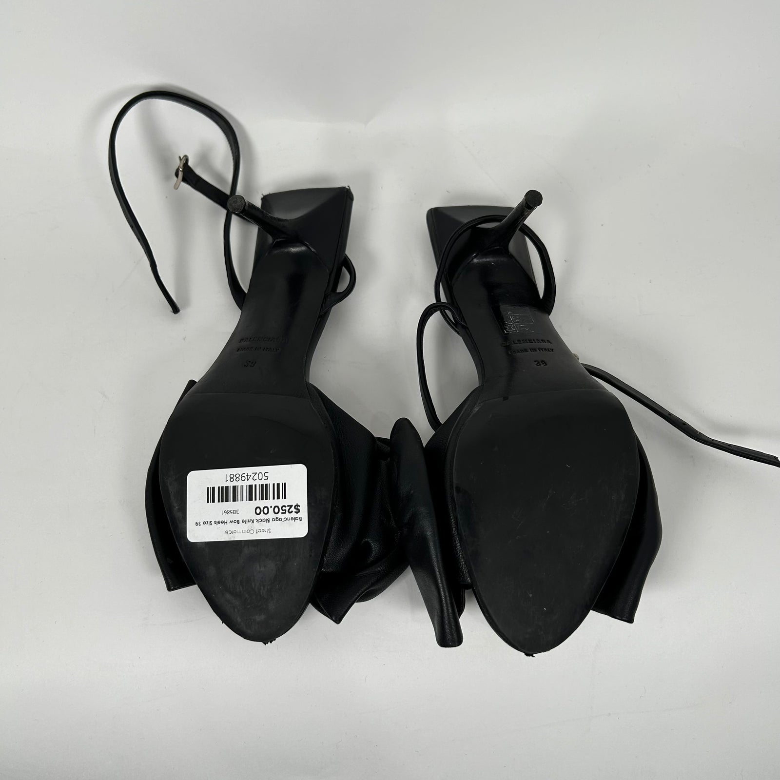 Balenciaga Black Knife Bow Heels Size 39