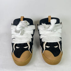 Lanvin Black/Tan Suede Curb Sneakers