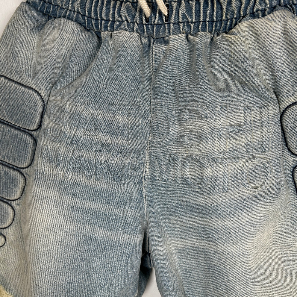 Satoshi Nakakamoto Denim Moto Shorts Size L