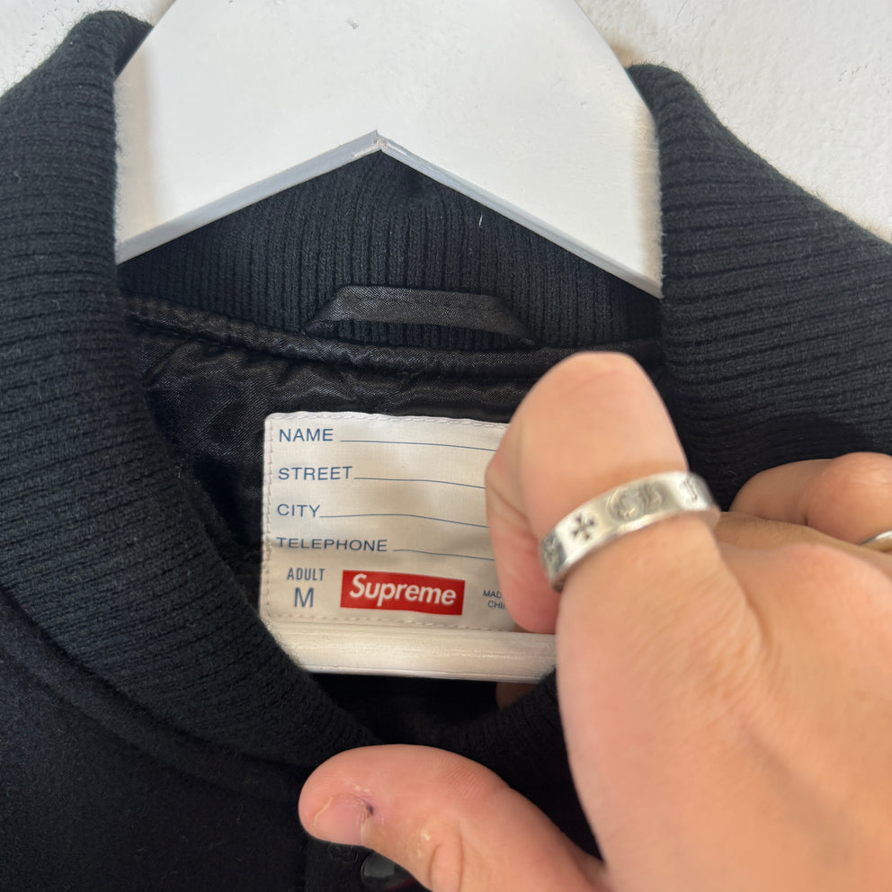 Supreme x CPFM Black Tourist Varsity Jacket Size M