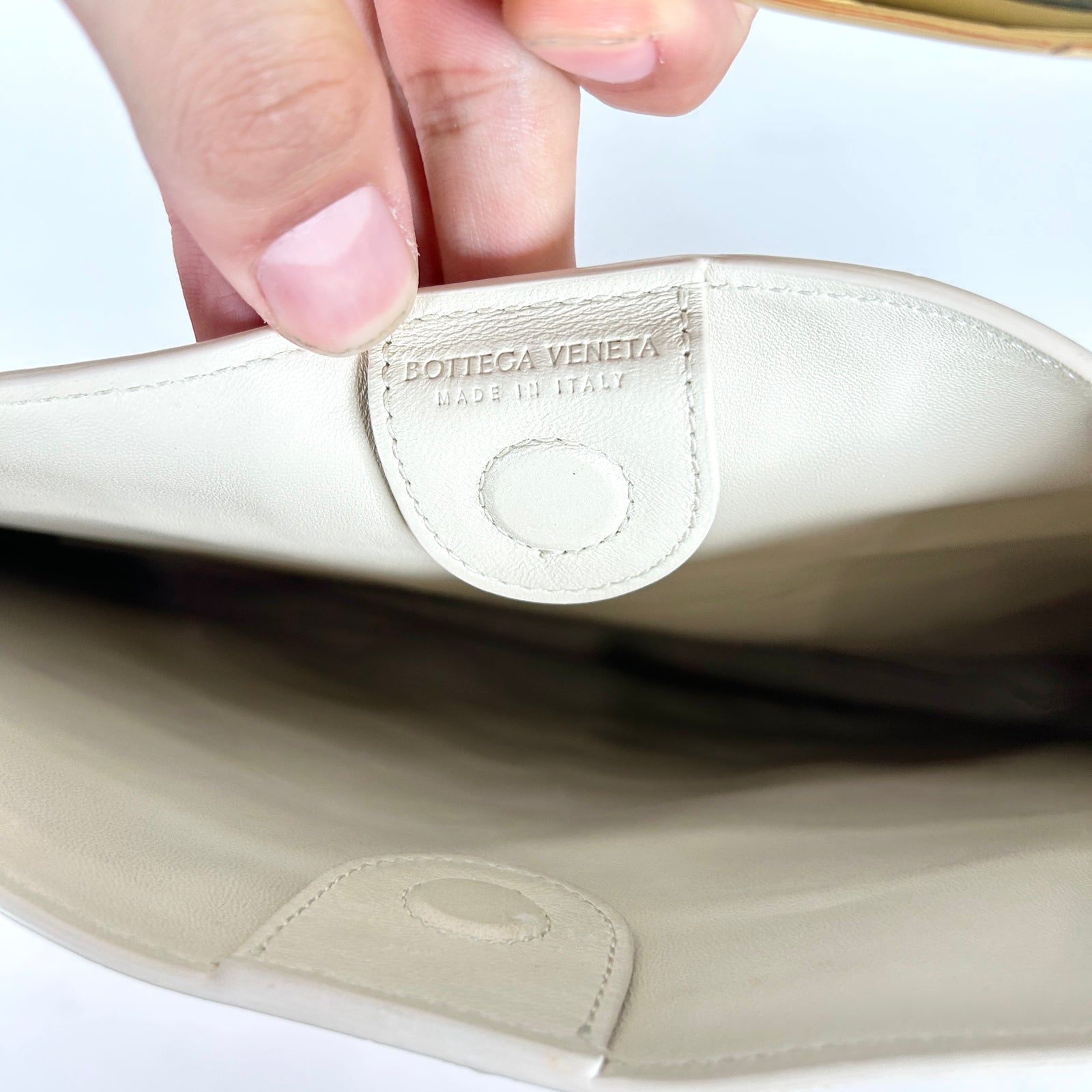 Bottega Veneta White/Orange Sardine Alligator Bag