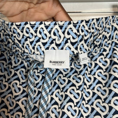Burberry Light Blue TB Monogram Shorts Size L