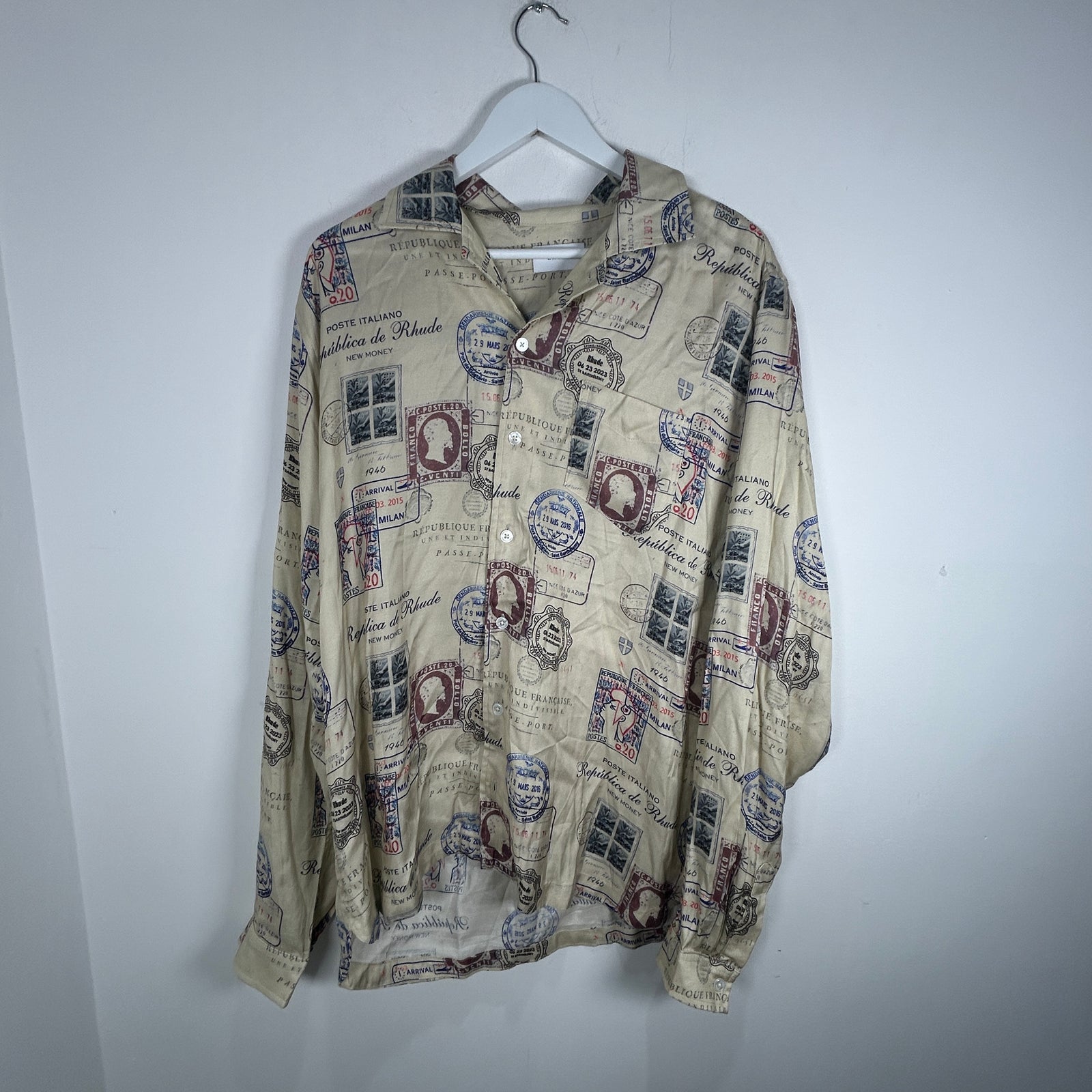 Rhude Passport Stamp Shirt Size 2XL