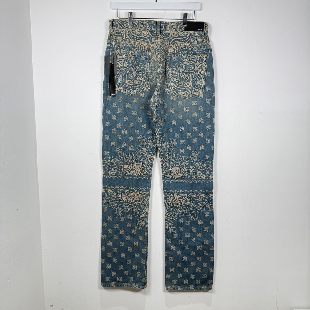 Amiri Bandana Paisley Denim Pants Size 30