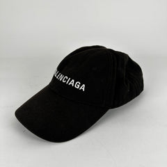 Balenciaga Black Logo Cap Size L