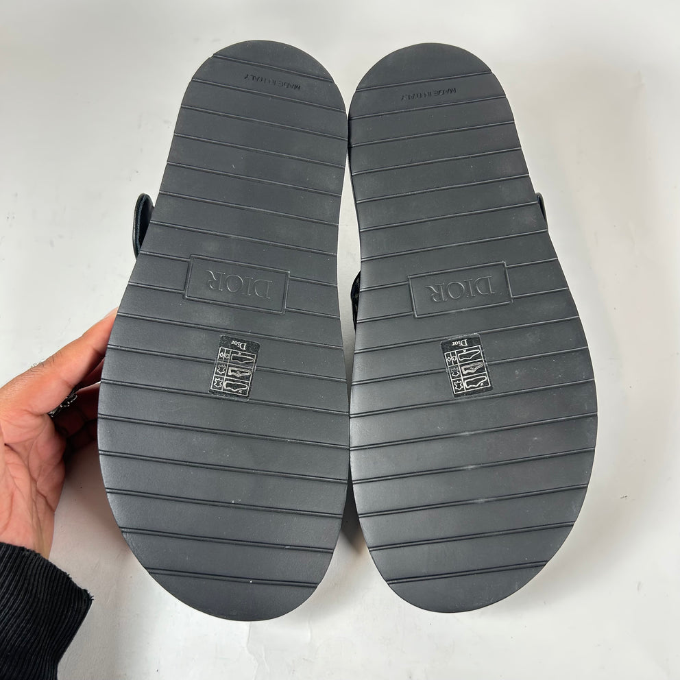 Dior Black/Beige Oblique Aqua Sandals Size 42