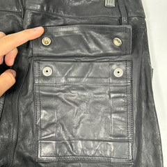 Rick Owens Black Calf Leather Tyrone F/W 22 Strobe Pants Size 46