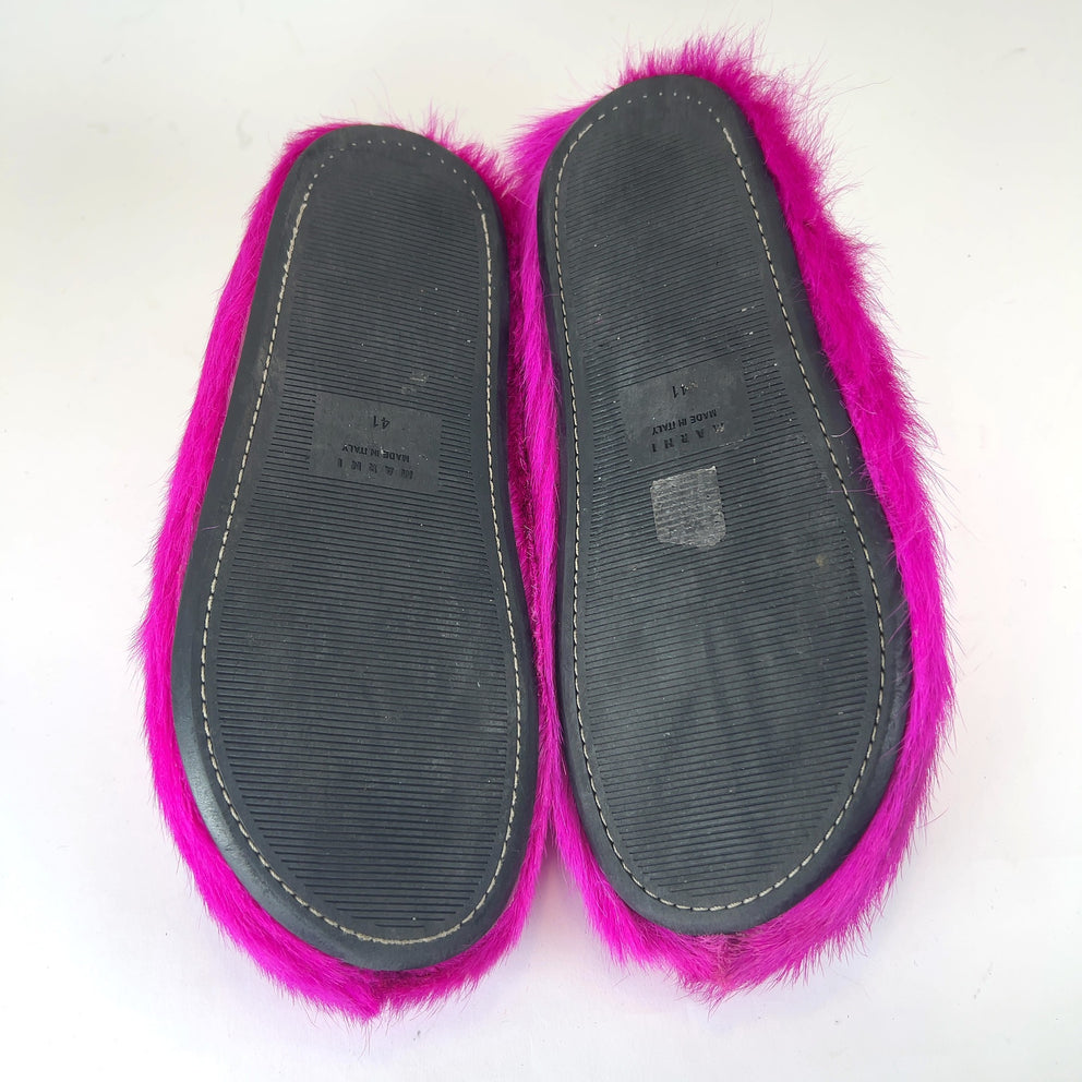 Marni Fussbett Sabot Ponyhair Sandals