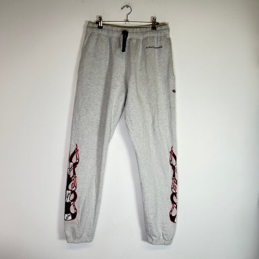 Chrome Hearts Matty Boy Grey 'Stay Fast' Flame Sweatpants Size XL