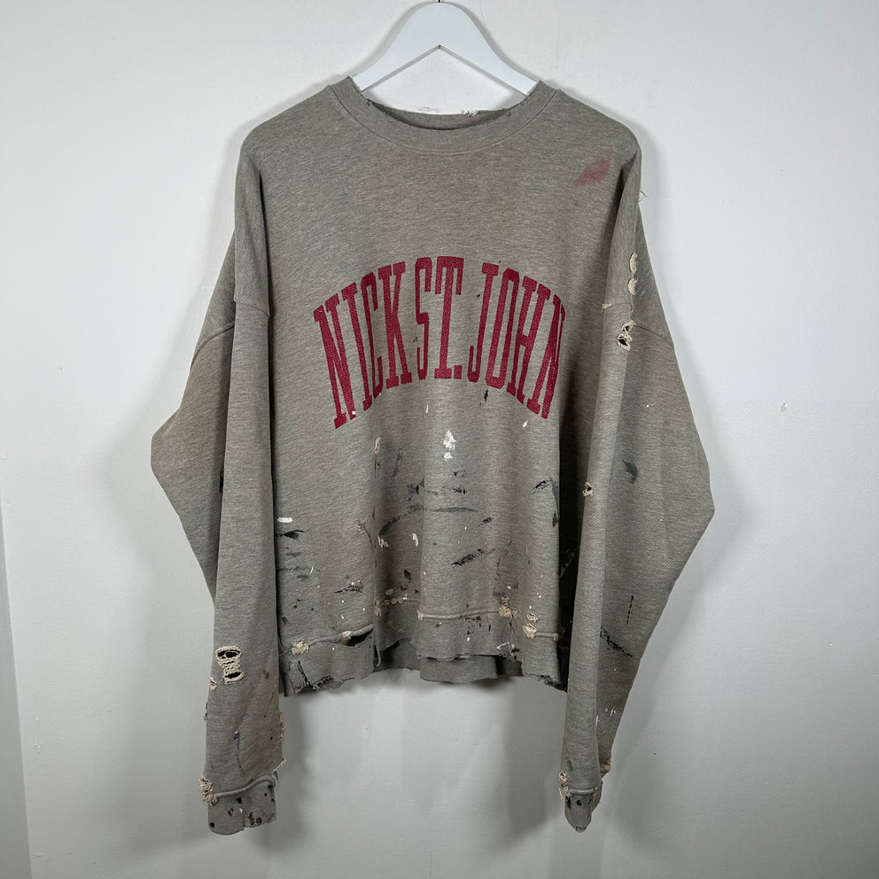 Paly Hollywood 'Nick St.John' Distressed Crewneck Size M/L