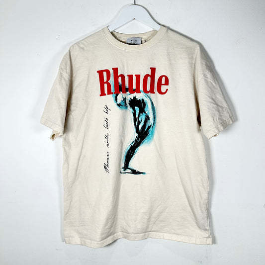 Rhude Graphic White T-Shirt Size L