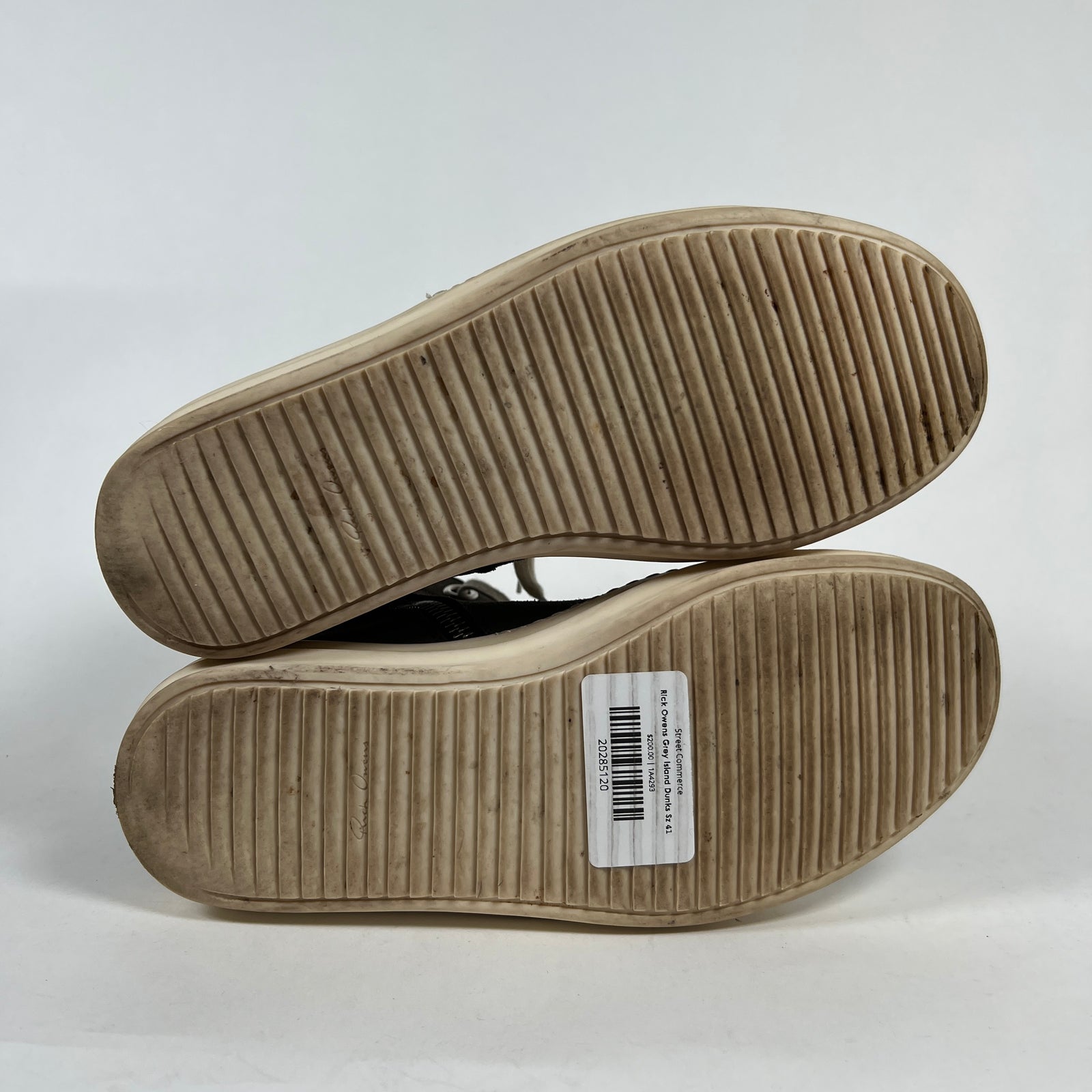 Rick Owens Grey Island Dunks Sz 41