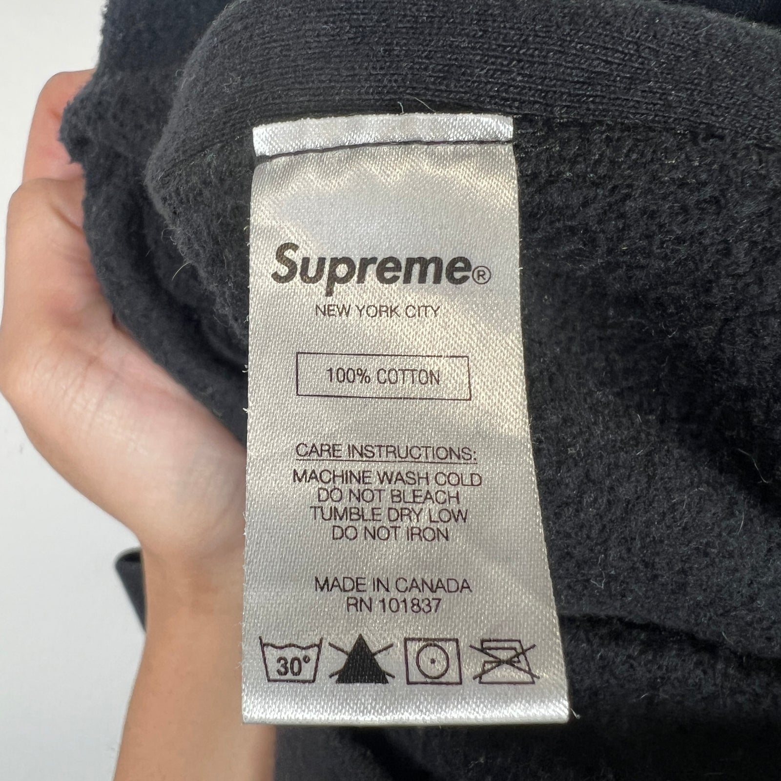 Supreme Black/Pink S Logo Hoodie Size M