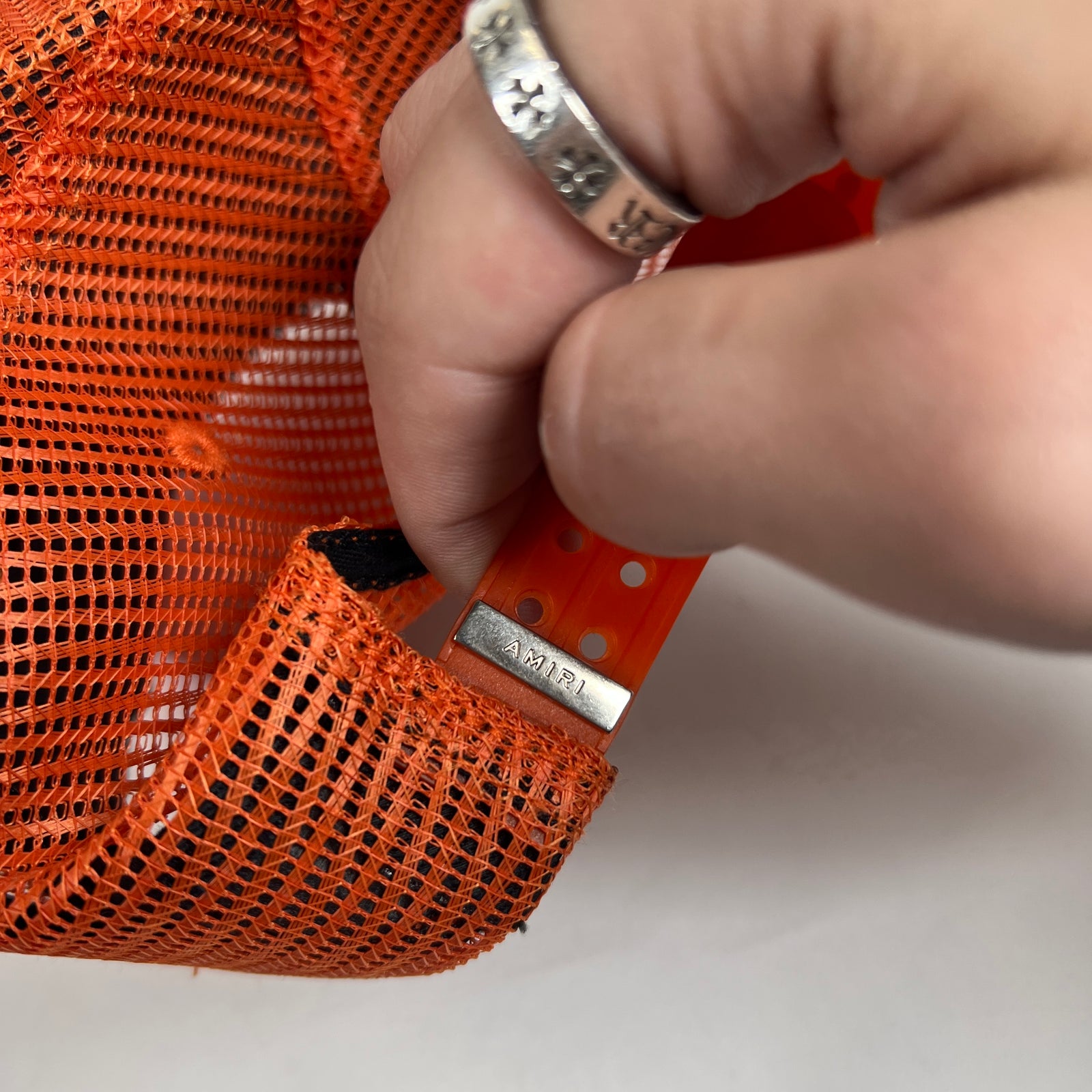 Amiri Paint Drip Logo Orange Trucker