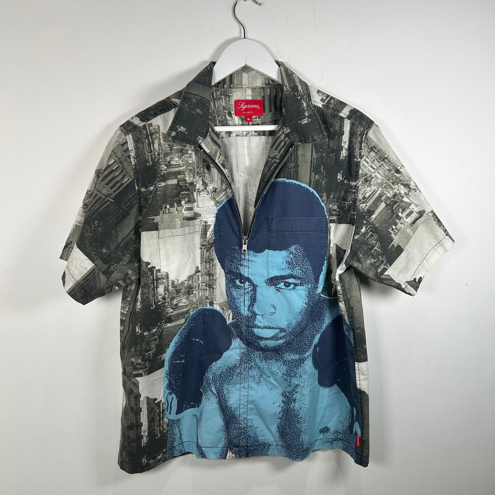 Supreme Muhammed Ali Zip Up Shirt Size M