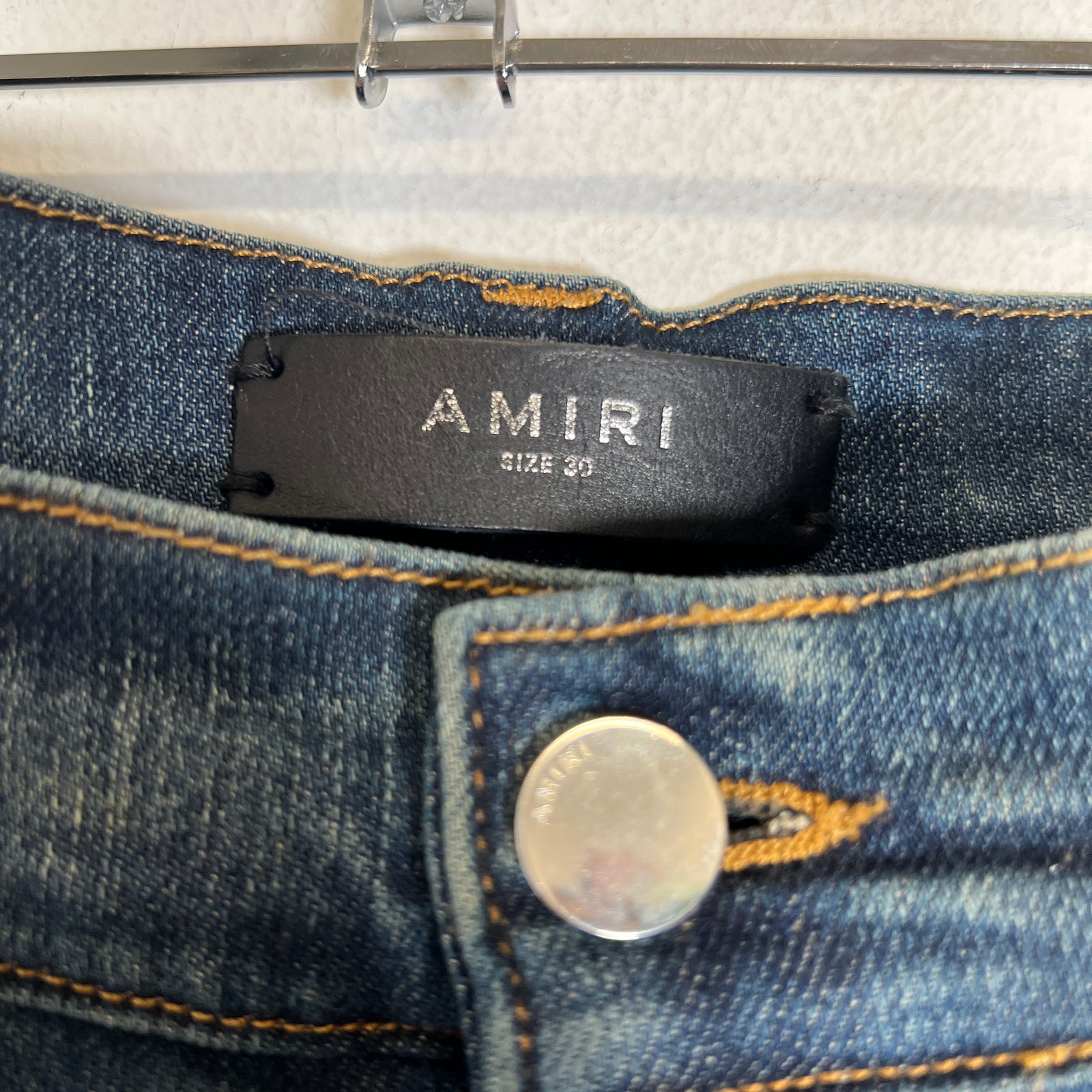 Amiri Dark Wash Indigo Distressed Jeans Size 30