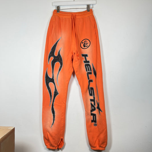 Hellstar Orange Sport Logo Sweatpants Size S