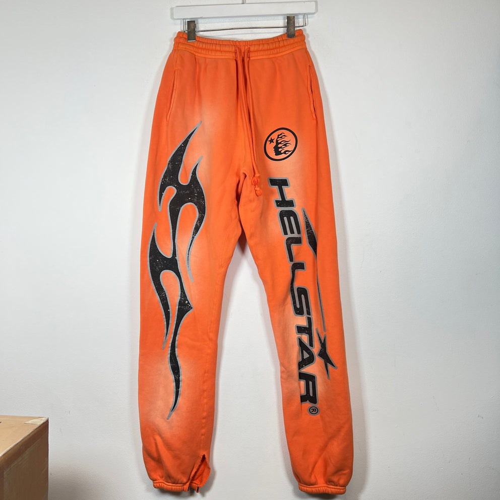 Hellstar Orange Sport Logo Sweatpants Size S