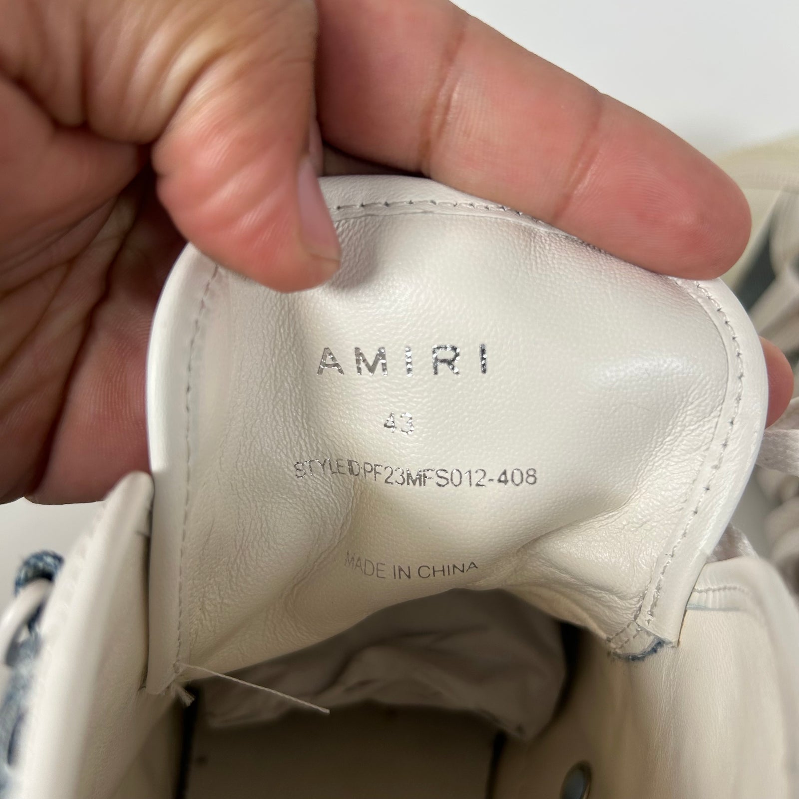 Amiri Grey Paisley MA Court High-Top Sneaker Size 43